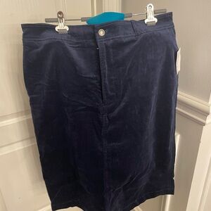 Elegant Navy Blue Velvet Skirt